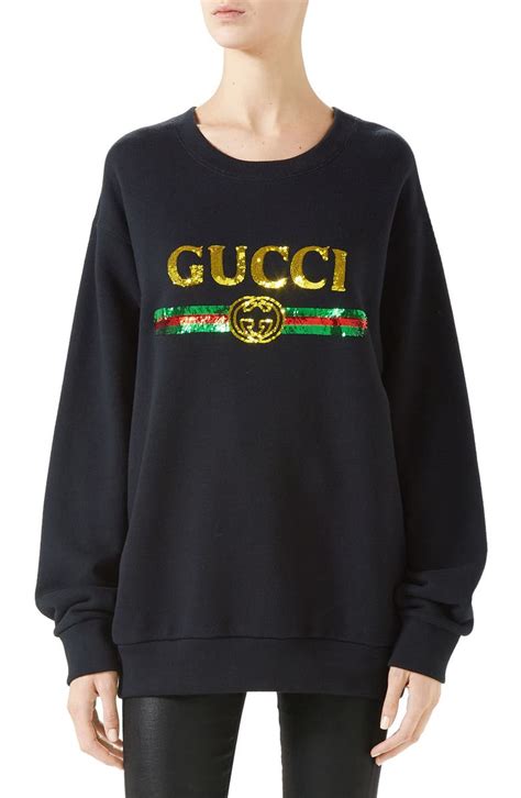 gucci sweatshirt women's cheap|oversize sweatshirt with gucci print.